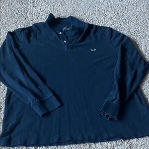 Men's Navy Vineyard Vines Long Sleeve Polo Shirt